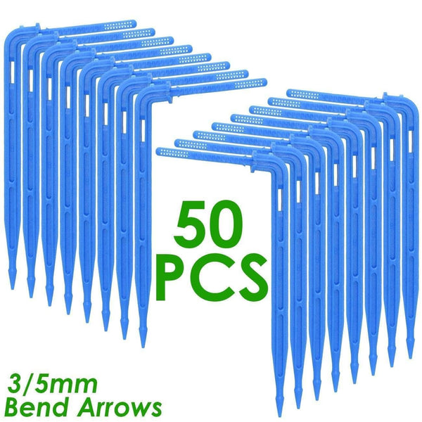 Planet Gates 100001834 SPL11-038-50PCS 25PCS Bend Arrow Dripper Micro Drip Irrigation Drops Emitters Watering Saving 3/5mm Hose Garden Sprinklers DroppersTool