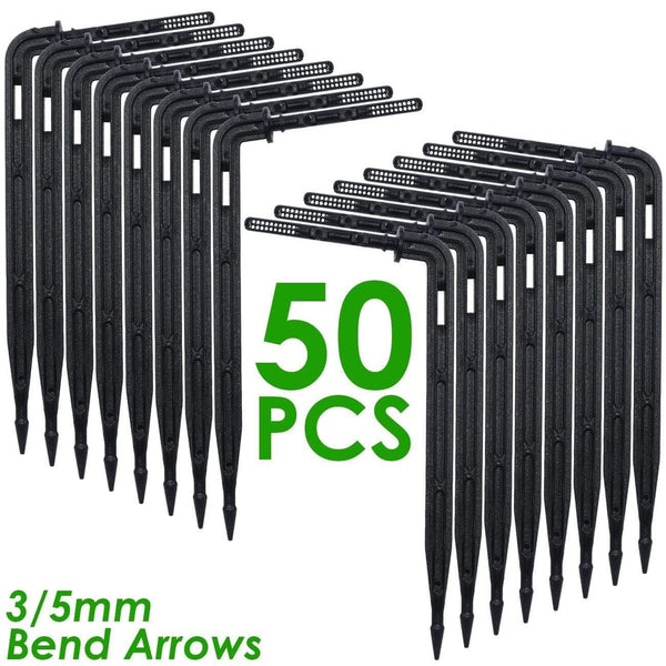 Planet Gates 100001834 SPL11-039-50PCS 25PCS Bend Arrow Dripper Micro Drip Irrigation Drops Emitters Watering Saving 3/5mm Hose Garden Sprinklers DroppersTool
