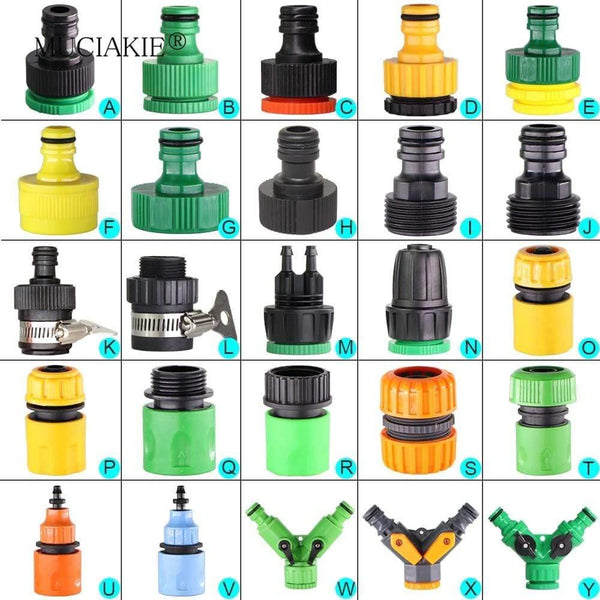 Planet Gates 100001834 Variety Style Garden Tap 1/2" 3/4" Male Female Thread Nipple Joint 1/4" Hose Quick Connector Irrigation Water Splitters