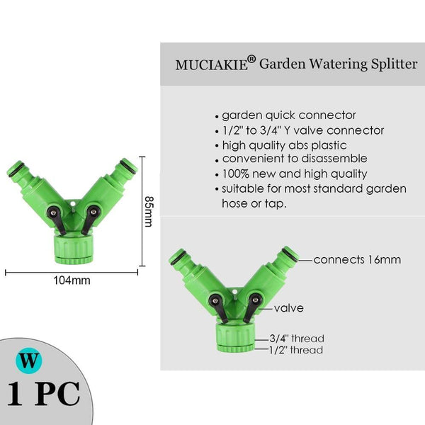 Planet Gates 100001834 Variety Style Garden Tap 1/2" 3/4" Male Female Thread Nipple Joint 1/4" Hose Quick Connector Irrigation Water Splitters