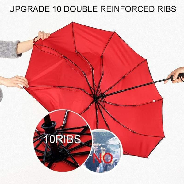 Planet Gates 100004777 10K Double layer Windproof Fully-automatic Umbrellas Male Women Umbrella Three Folding Commercial Large Durable Frame Parasol