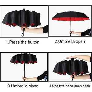 Planet Gates 100004777 10K Double layer Windproof Fully-automatic Umbrellas Male Women Umbrella Three Folding Commercial Large Durable Frame Parasol