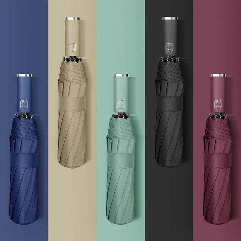 Planet Gates 100004777 10K Solid Color Automatic Umbrella Parasol Sunny&Rainy Business Umbrella For Women Windproof Folding Umbrellas YS200047