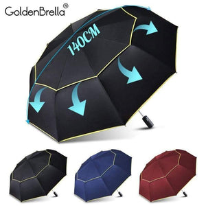 Planet Gates 100004777 120CM Automatic Double Big Umbrella Rain Women 3Folding Wind Resistant Large Umbrella Men Family Travel Business Car Umbrellas