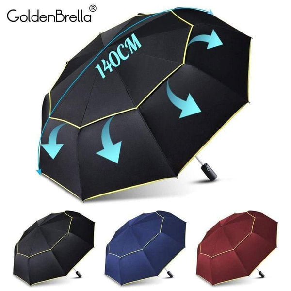 Planet Gates 100004777 120CM Automatic Double Big Umbrella Rain Women 3Folding Wind Resistant Large Umbrella Men Family Travel Business Car Umbrellas