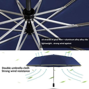 Planet Gates 100004777 120CM Automatic Double Big Umbrella Rain Women 3Folding Wind Resistant Large Umbrella Men Family Travel Business Car Umbrellas