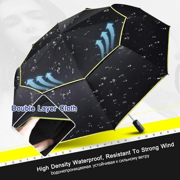 Planet Gates 100004777 120CM Automatic Double Big Umbrella Rain Women 3Folding Wind Resistant Large Umbrella Men Family Travel Business Car Umbrellas