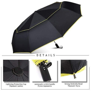 Planet Gates 100004777 120CM Automatic Double Big Umbrella Rain Women 3Folding Wind Resistant Large Umbrella Men Family Travel Business Car Umbrellas