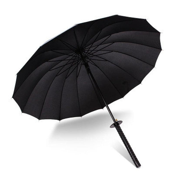 Planet Gates 100004777 16 K Windproof Samurai Sword Sun Rainny Umbrella Ninja-like Straight Long Handle Ribs Umbrella Manual Open