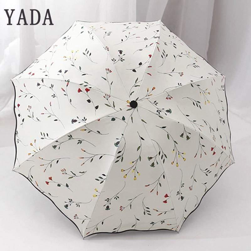 Planet Gates 100004777 2020 Floral ANTI-UV Foldable Umbrella Rain Women Mini Flower Umbrella For Women Windproof Ultralight Umbrellas Female YS716
