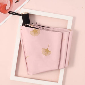 Planet Gates 100004777 3 fold pink Fashion Ginkgo Biloba Automatic Umbrellas Windproof Folding Rainy Leaves Umbrellas For Women Parasol UV Leaf Paraguas YD213