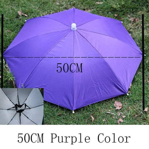 Planet Gates 100004777 50cmPurble 8 Bone 50 CM Fishing Cap Umbrella Rain Women Uv Sunny And Rainy Umbrella For Womens Windproof Head Umbrellas Caps YS0018