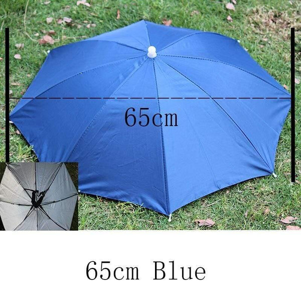 Planet Gates 100004777 65cmBlue 8 Bone 50 CM Fishing Cap Umbrella Rain Women Uv Sunny And Rainy Umbrella For Womens Windproof Head Umbrellas Caps YS0018