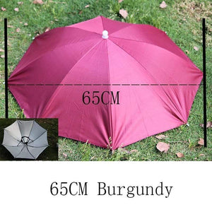 Planet Gates 100004777 65cmBurgundy 8 Bone 50 CM Fishing Cap Umbrella Rain Women Uv Sunny And Rainy Umbrella For Womens Windproof Head Umbrellas Caps YS0018