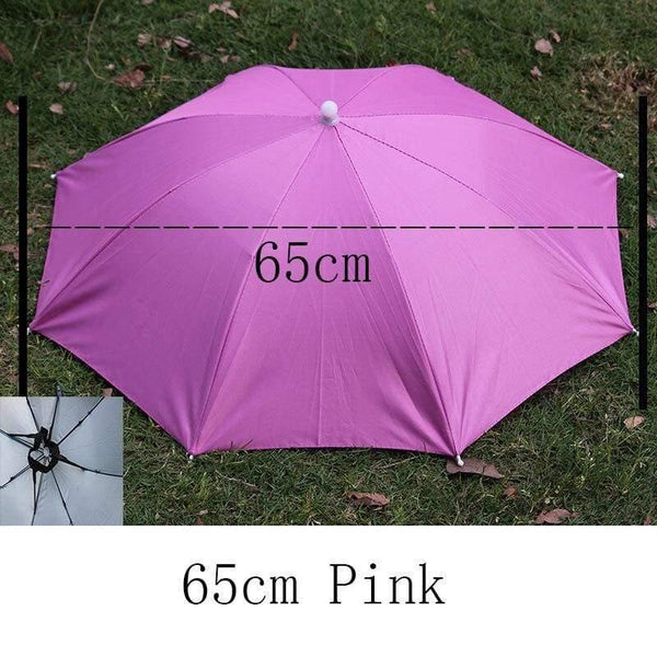 Planet Gates 100004777 65cmPink 8 Bone 50 CM Fishing Cap Umbrella Rain Women Uv Sunny And Rainy Umbrella For Womens Windproof Head Umbrellas Caps YS0018