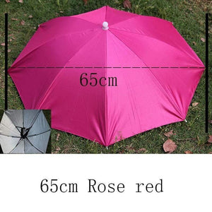Planet Gates 100004777 65cmRose 8 Bone 50 CM Fishing Cap Umbrella Rain Women Uv Sunny And Rainy Umbrella For Womens Windproof Head Umbrellas Caps YS0018