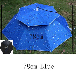 Planet Gates 100004777 78cmBlue 8 Bone 50 CM Fishing Cap Umbrella Rain Women Uv Sunny And Rainy Umbrella For Womens Windproof Head Umbrellas Caps YS0018