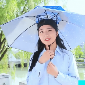 Planet Gates 100004777 8 Bone 50 CM Fishing Cap Umbrella Rain Women Uv Sunny And Rainy Umbrella For Womens Windproof Head Umbrellas Caps YS0018