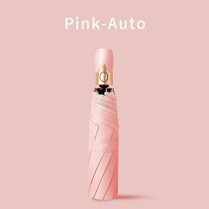 Planet Gates 100004777 Auto-Pink High Quality Automatic Umbrella Rain Women Three-folding Umbrella Windproof Pure Color Umbrella Female Waterproof Parasol