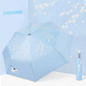 Planet Gates 100004777 automatic blue YADA Custom Cherry Blossoms Flower Umbrella Rain Women uv Charm Animal Cat Umbrella For Womens Windproof Folding Umbrellas YS819