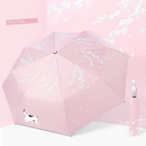 Planet Gates 100004777 automatic pink YADA Custom Cherry Blossoms Flower Umbrella Rain Women uv Charm Animal Cat Umbrella For Womens Windproof Folding Umbrellas YS819