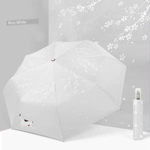 Planet Gates 100004777 automatic white YADA Custom Cherry Blossoms Flower Umbrella Rain Women uv Charm Animal Cat Umbrella For Womens Windproof Folding Umbrellas YS819