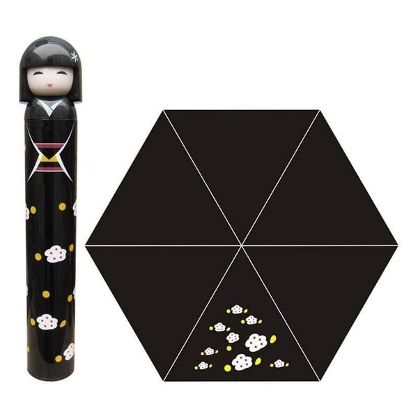 Planet Gates 100004777 B Japanese Kimono Doll Folding Wine Bottle Umbrella Rain Creative UV Mini Umbrella For Womens Designer Gifts Umbrellas YS396