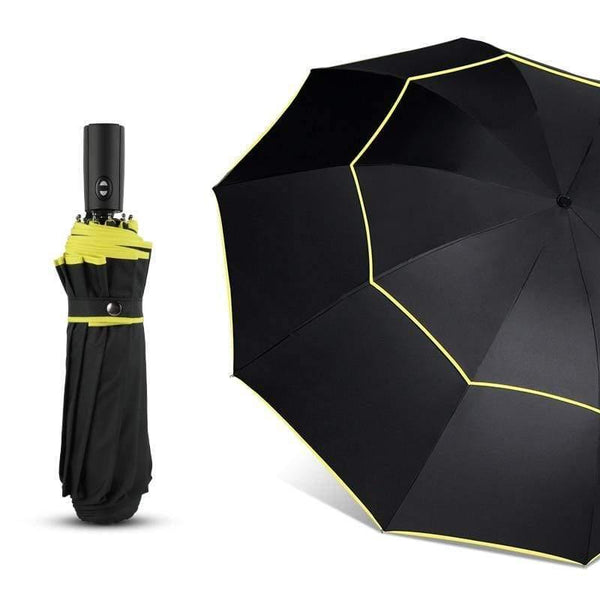 Planet Gates 100004777 Black 120CM Automatic Double Big Umbrella Rain Women 3Folding Wind Resistant Large Umbrella Men Family Travel Business Car Umbrellas