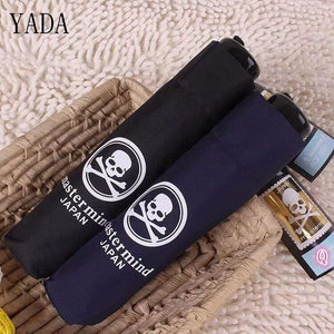Planet Gates 100004777 Black Skull High Quality Designer DIY Personality Umbrella Rain Men Umbrella Car For Mens Windproof Folding Umbrellas YS366