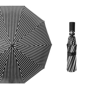 Planet Gates 100004777 black stripe Luxury Windproof Folding Automatic Blue Sky&White Clouds Umbrella For Women Men UV Auto Sun Rainy Umbrella Female YD063