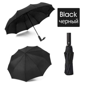 Planet Gates 100004777 Black Strong Wind Resistant 12K  Automatic Umbrella  Rain Women Windproof 3Folding Long Handle  Men Business Outdoor Travel  Umbrella