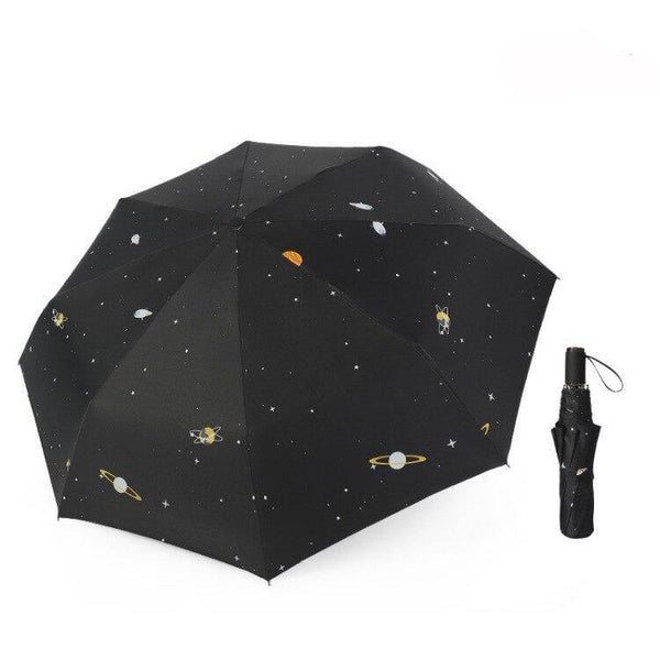 Planet Gates 100004777 black Umbrella Fold Rainy Stellar Planet Umbrella UV Rainproof Sun Parasol Umbrellas Female YD237