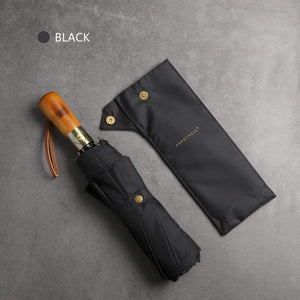 Planet Gates 100004777 black Umbrella Men Business Style 115cm Automatic Umbrella Rain Double Layer 10K Windproof Large Golf Umbrellas Wooden