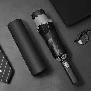 Planet Gates 100004777 Black Windproof Reverse Automatic 3Folding Umbrella Rain For Men Women 10 Ribs Reflective Stripe Portable Female Umbrella Male Parasol