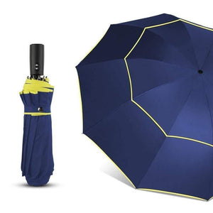 Planet Gates 100004777 Blue 120CM Automatic Double Big Umbrella Rain Women 3Folding Wind Resistant Large Umbrella Men Family Travel Business Car Umbrellas
