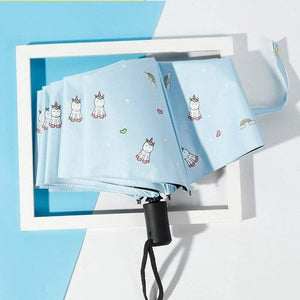 Planet Gates 100004777 blue Cartoon Unicorn Umbrella Rain Women Uv Animal Unicorn Automatic Umbrella For Women Windproof Folding Umbrellas YS802