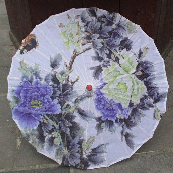 Planet Gates 100004777 blue Poney Silk Women Umbrella Japanese Cherry Blossoms Silk  Ancient Dance Umbrella Decorative Umbrella Chinese Style Oil Paper Umbrella