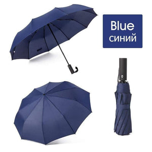 Planet Gates 100004777 Blue Strong Wind Resistant 12K  Automatic Umbrella  Rain Women Windproof 3Folding Long Handle  Men Business Outdoor Travel  Umbrella
