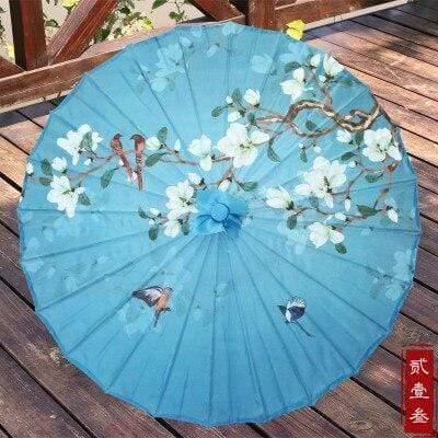 Planet Gates 100004777 blue van gogh Silk Women Umbrella Japanese Cherry Blossoms Silk  Ancient Dance Umbrella Decorative Umbrella Chinese Style Oil Paper Umbrella