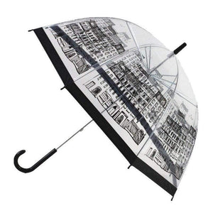 Planet Gates 100004777 Building Transparent Bird Cage Umbrella Cartoon Building Umbrellas Semi Automatic Apollo City Umbrella Long Handle Kids Umbrellas