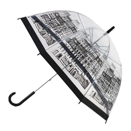 Planet Gates 100004777 Building Transparent Bird Cage Umbrella Cartoon Building Umbrellas Semi Automatic Apollo City Umbrella Long Handle Kids Umbrellas