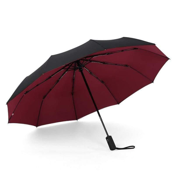 Planet Gates 100004777 Burgundy 10K Double layer Windproof Fully-automatic Umbrellas Male Women Umbrella Three Folding Commercial Large Durable Frame Parasol