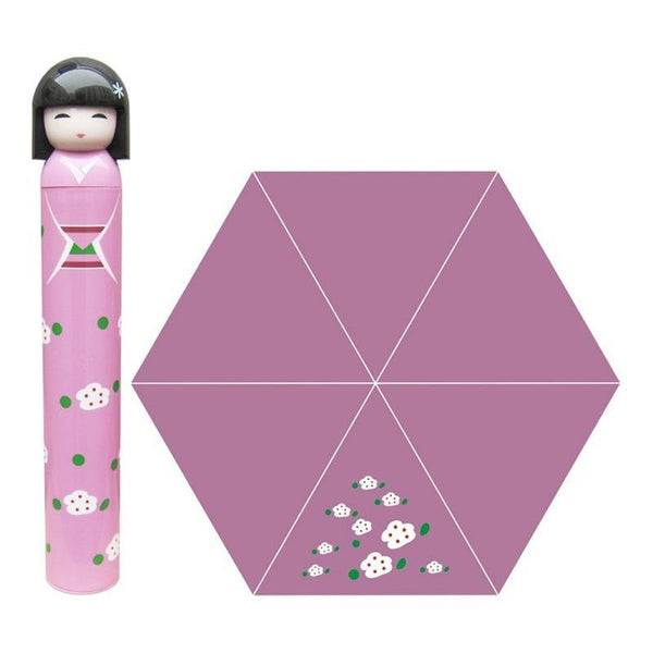 Planet Gates 100004777 C Japanese Kimono Doll Folding Wine Bottle Umbrella Rain Creative UV Mini Umbrella For Womens Designer Gifts Umbrellas YS396