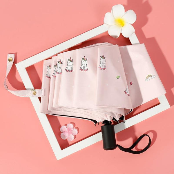 Planet Gates 100004777 Cartoon Unicorn Umbrella Rain Women Uv Animal Unicorn Automatic Umbrella For Women Windproof Folding Umbrellas YS802