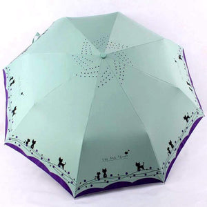 Planet Gates 100004777 Cat And Flowers Windproof Ultralight Sun Rain Automatic Folding Umbrella Rain Women Umbrella Lady Umbrella Parasol