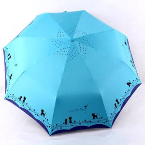 Planet Gates 100004777 Cat And Flowers Windproof Ultralight Sun Rain Automatic Folding Umbrella Rain Women Umbrella Lady Umbrella Parasol