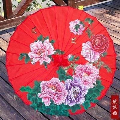 Planet Gates 100004777 chestnut Silk Women Umbrella Japanese Cherry Blossoms Silk  Ancient Dance Umbrella Decorative Umbrella Chinese Style Oil Paper Umbrella