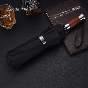 Planet Gates 100004777 Classical Style Automatic 3 Folding Wood Handle Large Face Men Business 10k Windproof Umbrella High Quality