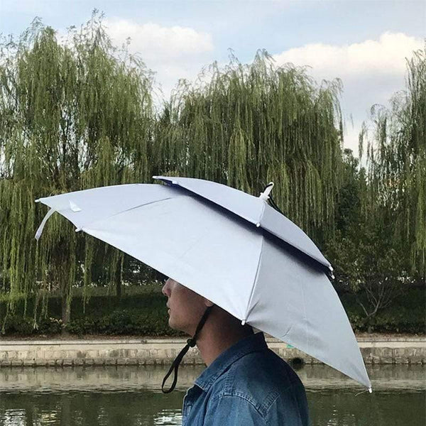 Planet Gates 100004777 Creative Portable Fishing Hats Double Folding Rainy Umbrella Anti-UV Rainproof Sun Protection Fishing Cap Umbrellas YS014