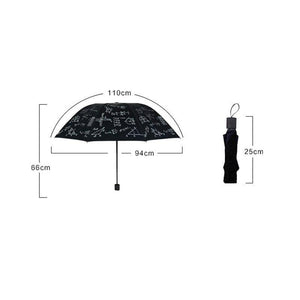 Planet Gates 100004777 Custom Charms Mathematics Folding Umbrella Rain Women Uv High Quality Umbrella For Womens Brand Windproof Umbrellas YS266 (Black)